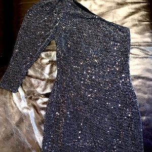 Zara one arm black sparkle dress